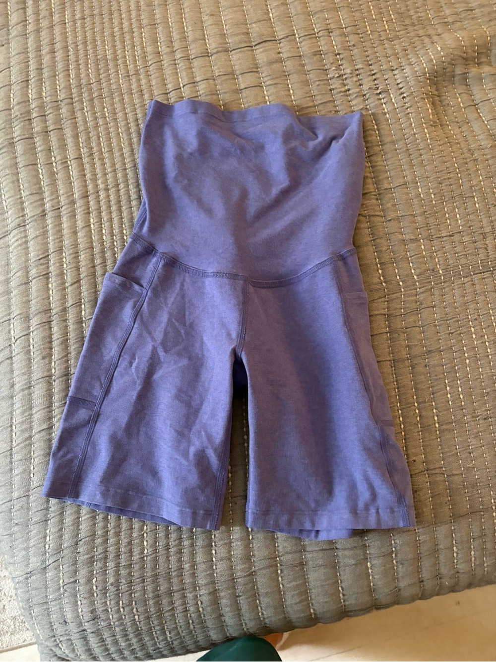High-Waist Lavender Womens Maternity Bike Shorts
